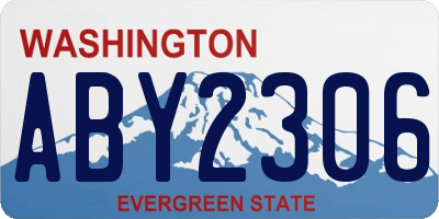 WA license plate ABY2306