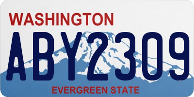 WA license plate ABY2309