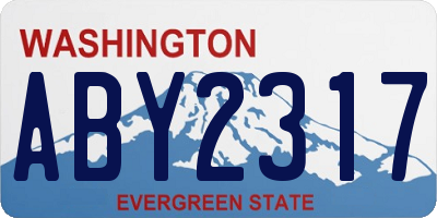 WA license plate ABY2317