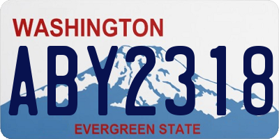 WA license plate ABY2318