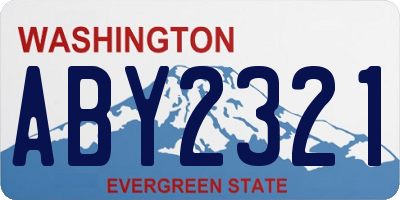 WA license plate ABY2321