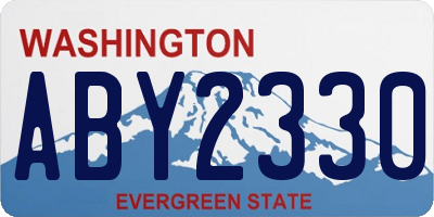 WA license plate ABY2330