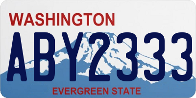 WA license plate ABY2333