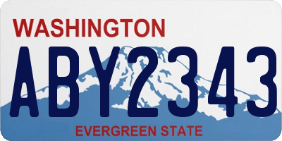 WA license plate ABY2343