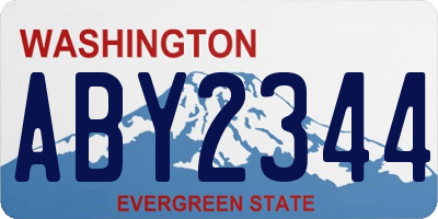WA license plate ABY2344