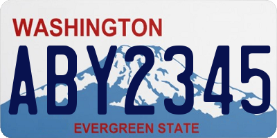 WA license plate ABY2345