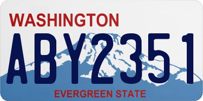 WA license plate ABY2351