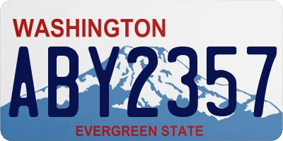 WA license plate ABY2357