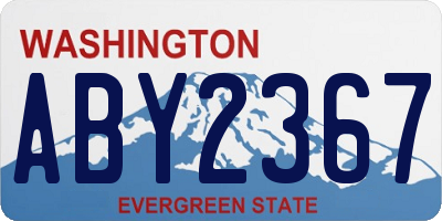 WA license plate ABY2367