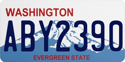 WA license plate ABY2390