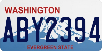 WA license plate ABY2394