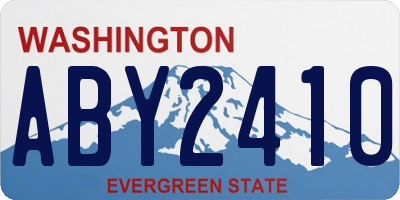 WA license plate ABY2410