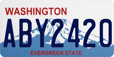 WA license plate ABY2420