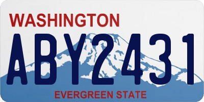 WA license plate ABY2431