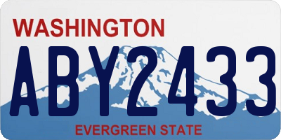 WA license plate ABY2433