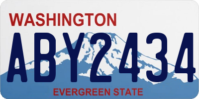 WA license plate ABY2434