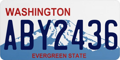 WA license plate ABY2436