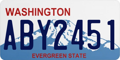 WA license plate ABY2451