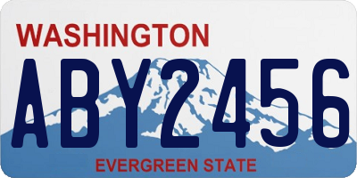 WA license plate ABY2456