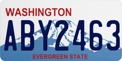 WA license plate ABY2463