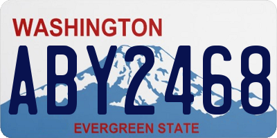 WA license plate ABY2468