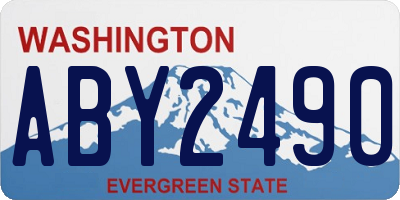 WA license plate ABY2490