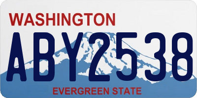 WA license plate ABY2538