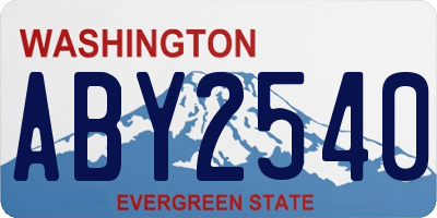 WA license plate ABY2540