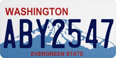 WA license plate ABY2547