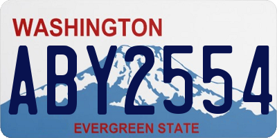WA license plate ABY2554