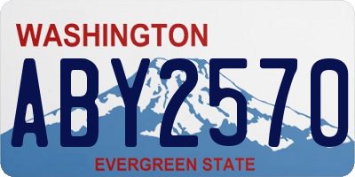 WA license plate ABY2570