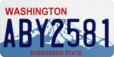 WA license plate ABY2581