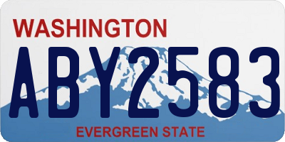 WA license plate ABY2583
