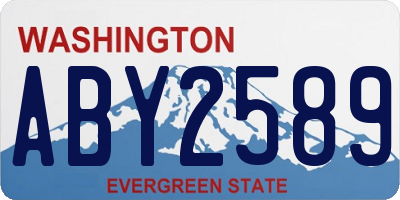 WA license plate ABY2589