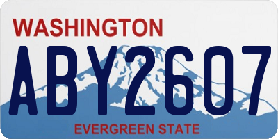 WA license plate ABY2607