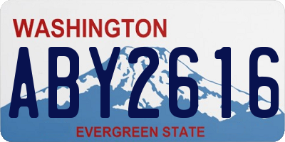 WA license plate ABY2616
