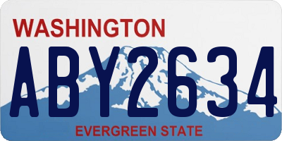 WA license plate ABY2634