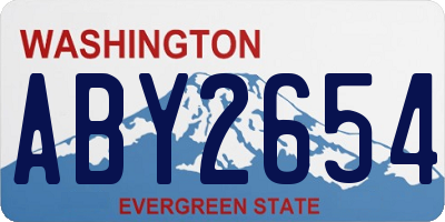 WA license plate ABY2654