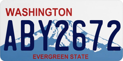 WA license plate ABY2672