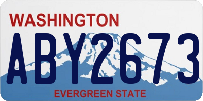 WA license plate ABY2673