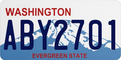 WA license plate ABY2701