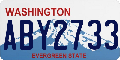 WA license plate ABY2733