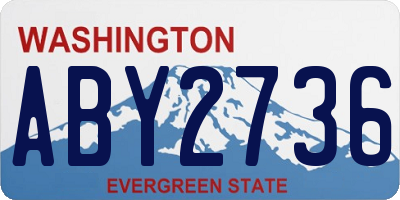 WA license plate ABY2736