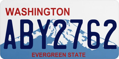 WA license plate ABY2762