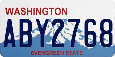 WA license plate ABY2768