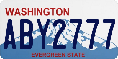 WA license plate ABY2777