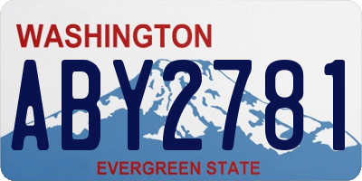 WA license plate ABY2781