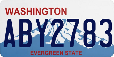 WA license plate ABY2783