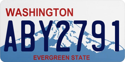 WA license plate ABY2791