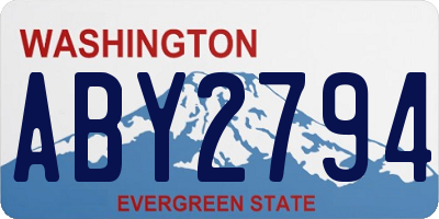 WA license plate ABY2794